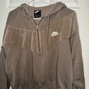 Nike Men's Brown Zip-Up Sweater